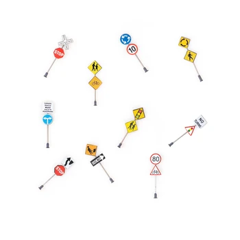1 Комплект Мини-пътни знаци, микро-озеленяване пътна бариера, играчки за ролеви игри