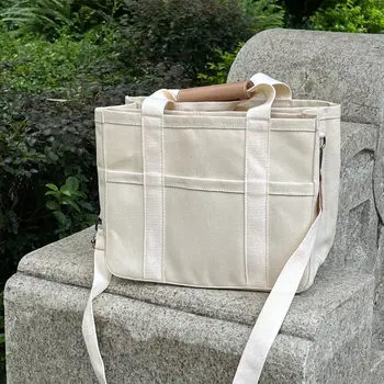 Дамски чанти през рамо, холщовая однотонная ежедневна чанта-тоут, чанта-месинджър, Марка дизайнерски Проста женска чанта