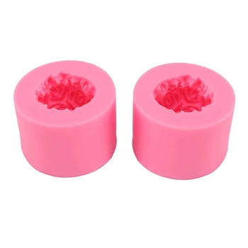 2 Опаковане на 3D форма за сапун във формата на розово зърно, Силиконова форма за направата на свещи със собствените си ръце, Мини-ръчно изработени сапуни, полимерна глина