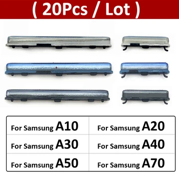 20 броя Оригинал За Samsung Galaxy A10 A20 A30 A40 A50 A70 A7 2018 A750 Страничен бутон за регулиране на силата на звука + Набор от бутони за включване/изключване на захранването