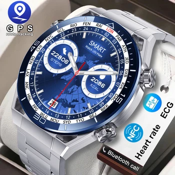 2023 Новите Смарт часовници NFC ECG + ТОЧКИ Bluetooth Покана GPS Motion Tracker, За Huawei Watch the Ultimate IOS Android Smartwatch Мъжки Часовник