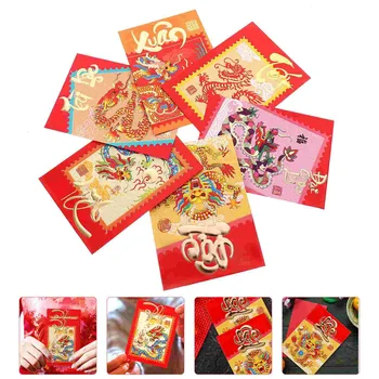 30 Бр. Хартиен плик за пари, Червен пакет, Сладки Пликове с изображение на дракон, Подаръчни пакети за Китайската Нова Година