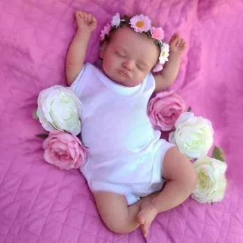 45 СМ Кукла Reborn Baby, Спящата Малката Розали, 3D Боядисана В цвета на Кожата с Видими Венами, Реалистични Кукли Bebe Reborn Ръчно изработени