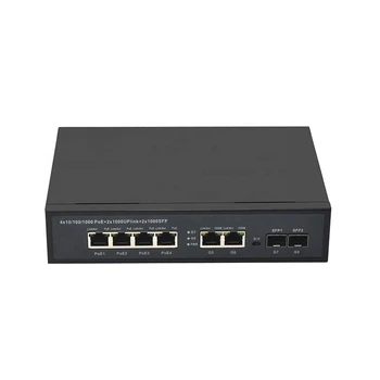 48 Gigabit Switch Ethernet 10/100/1000 M 4 PoE + 2 порта Възходящата връзка + 2 SFP Ethernet Switch PoE за IP камери