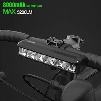 8000 mah, 5 led вело светлини, Предни Водоустойчив led фенерче, Велосипеди лампа, Акумулаторна фаровете 5200Lm, Аксесоари за Велосипеди