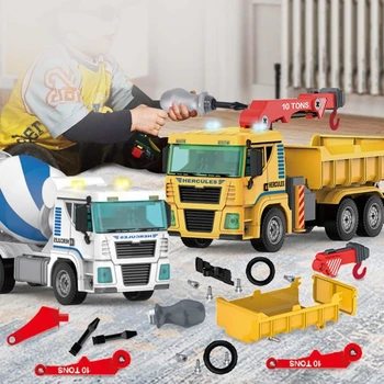D7WF, спускащите се играчка инженеринг камион, подвижни превозни средства за момчетата, които играят в строителни камиони със светлина и звук