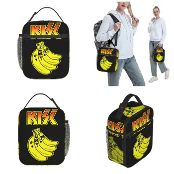 Kiss Banana Band Parody Термоизолированные Чанти за Обяд Пътна Преносима Чанта за Хранене Охладител Thermal Lunch Box
