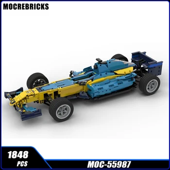 MOC Racing Seires F1 RS26 Светло Синьо 1: 8 Мащаб Градивен елемент на DIY Модел на Колекция от Експерти Пъзел Висока Сложност Тухлени Играчки Подарък