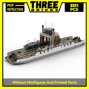 Moc Строителни блокове на Голям модел жп фериботен на превозното кораб Технически тухли САМ за Сглобяване на кораба играчки, подаръци за деца