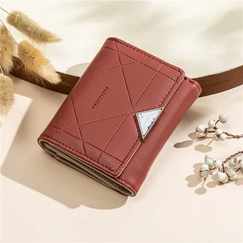 Prettyzys/Малка чантата си Доста прост и индивидуално, под формата на диамант, трислоен чантата си джоб с катарама