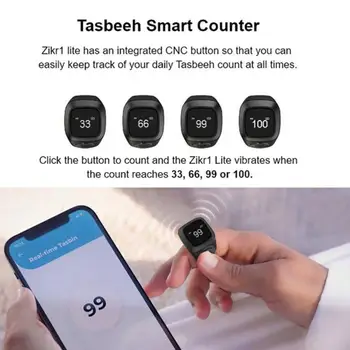 Zikr 1 Tasbih Smart Ring Напомняне за Времето Водоустойчив Брояч Метален Брояч 5 Молитви За мюсюлманите Zikr Smart Ring