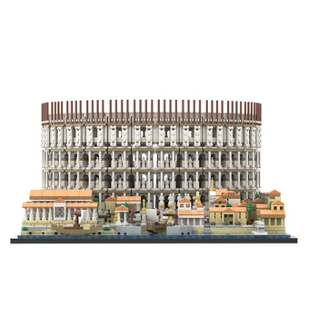 Блок Хаус MOC Римския Колизеум Лувъра Микромодель на Световната Архитектура Строителни Тухли Забавни Играчки Подарък