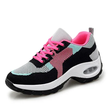 Дамски мрежести обувки, Дишаща Ежедневни обувки, Лятна модни Дамски обувки на платформа 2023, Градинска дамски спортни обувки, Тенис