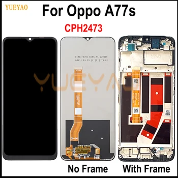 За Oppo A77s LCD дисплей CPH2473 a77s дисплей Тъчпад Дигитайзер В Събирането На Oppo A77s LCD рамка A77S Подмяна на Екрана