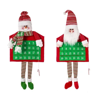 Календар за Обратно броене Коледа на 2023 Година от нетъкан текстил, Празничен Окачен орнамент за украса на дома и търговски център