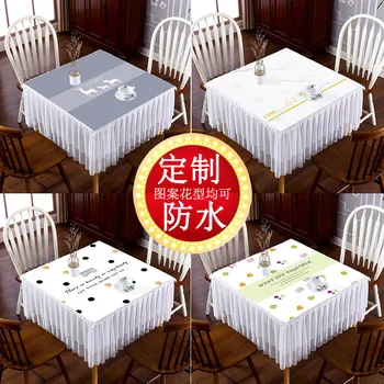 Квадратна покривка, домашно квадратно покритие за масата за игра на маджонг, водоустойчив плат арт