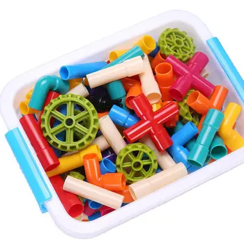 Направи си САМ 25-239 Строителна Водопроводна Тръба градивните елементи на Играчки за Бебето Пластмасови Монтажни Тръбопроводи Тунелни Блокове Играчки за деца