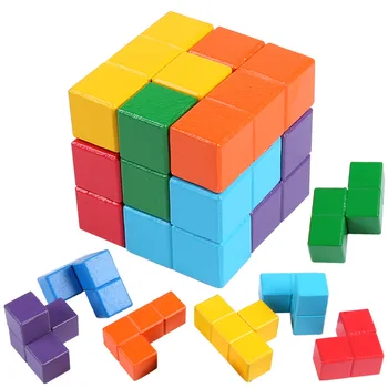 Нови 3D Дървени Детски Играчки за ранното Развитие Soma Cube, пъзел Игри Монтесори, пъзел Игра за мозъка, Сензорни Играчки за Деца
