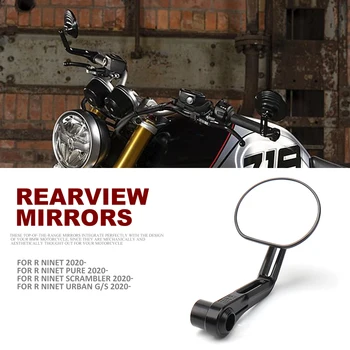 Ново Мотоциклетное на Огледалото за обратно виждане Огледало на Кормилото, Черен/Сребрист Аксесоари За BMW Rninet Scrambler R nineT Pure RNINET Urban G/S