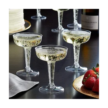 Пластмасови чаши за шампанско, чаши за шампанско, Прозрачни Чаши за дегустация на вино, за Многократна употреба Коктейлни чаши на крака за парти с шампанско