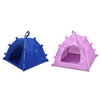 Преносима палатка за домашни кучета и котки, лесен вигвам за домашни любимци, удобства за почивка сред природата, 2 цвята, влага палатка за домашни любимци